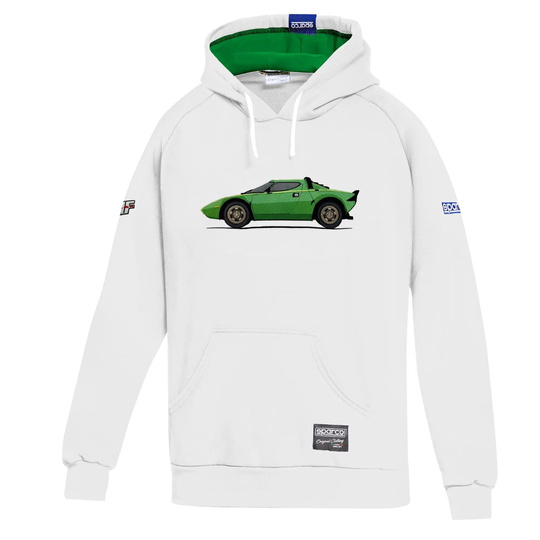 Sudadera con capucha Sparco Lancia HF Gr 4 blanca