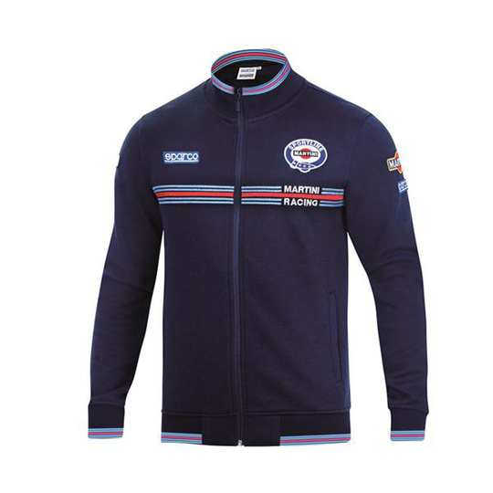Sweat zippé Sparco Martini Racing bleu marine