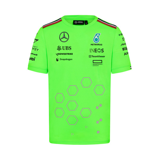 2024 Mercedes AMG Petronas F1 Men's Team Set Up Green T-shirt