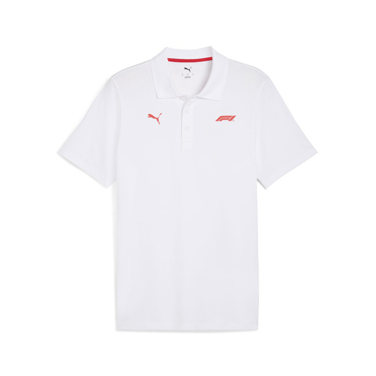 2025 Formula 1 Men's White Polo with Small Logo