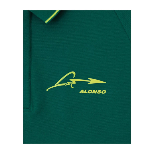 Aston Martin UK F1 Mens Alonso Kimoa Polo shirt green