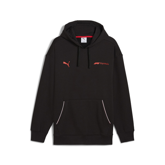 2025 Formula 1 Puma Men's  Essential Relaxed Logo Black Hoodie