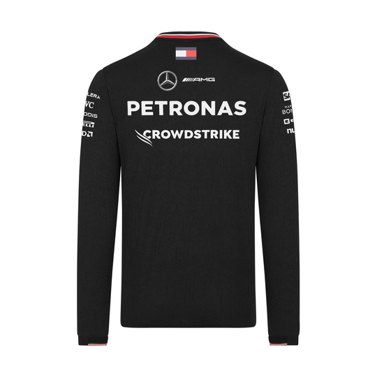 2024 Mercedes AMG Petronas F1 Men's Team Long Driver Black T-shirt