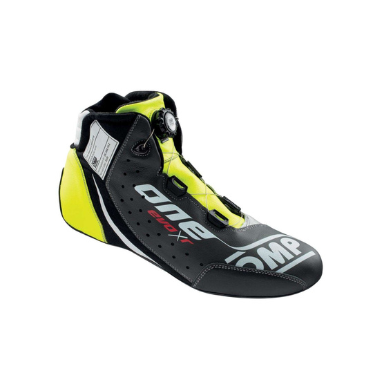 OMP One EVO X R Racing Shoes Black/Yellow (FIA)