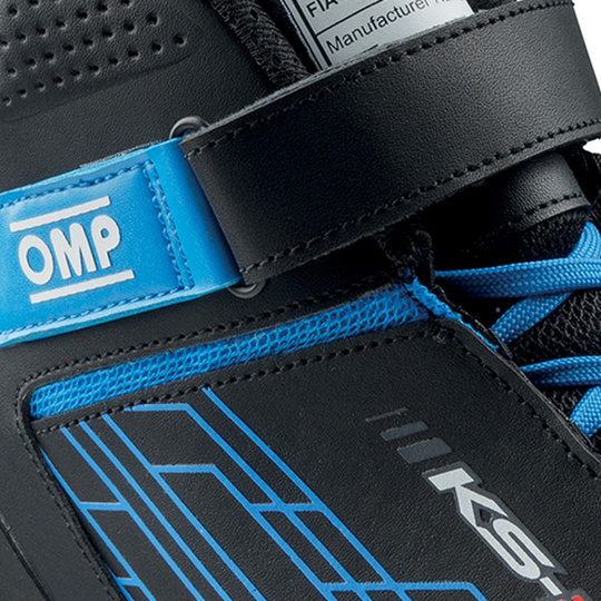 Botas infantiles OMP KS-2X negras/azules (FIA)