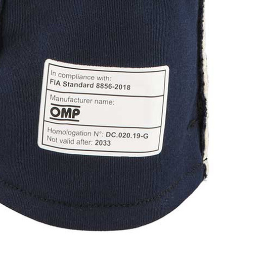 Gants OMP First MY25 bleu marine (FIA)