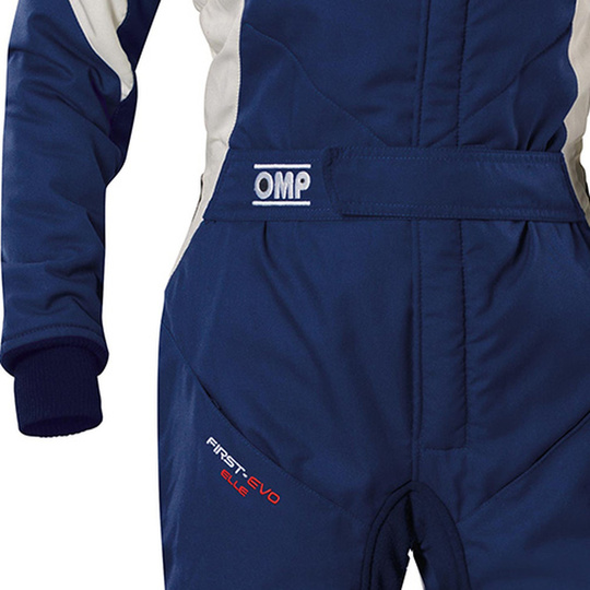 Combinaison OMP First Evo Elle MY25 bleu marine (FIA)