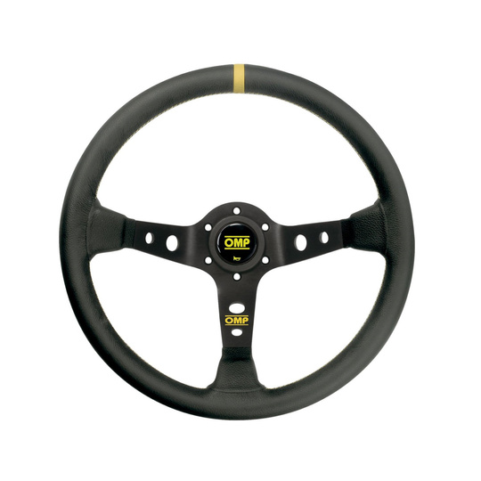 Volant OMP Corsica noir/jaune cuir