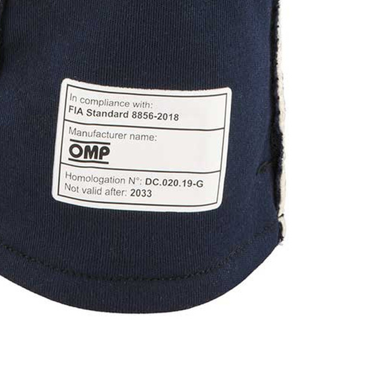 OMP First MY25 Racing Gloves Navy Blue/Orange (FIA)