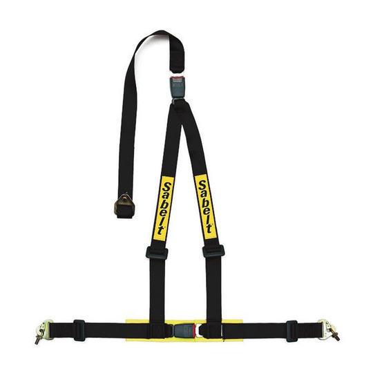 Sabelt 2" 3-Point Harness Black (ECE) Bolt-On/Snap Hook