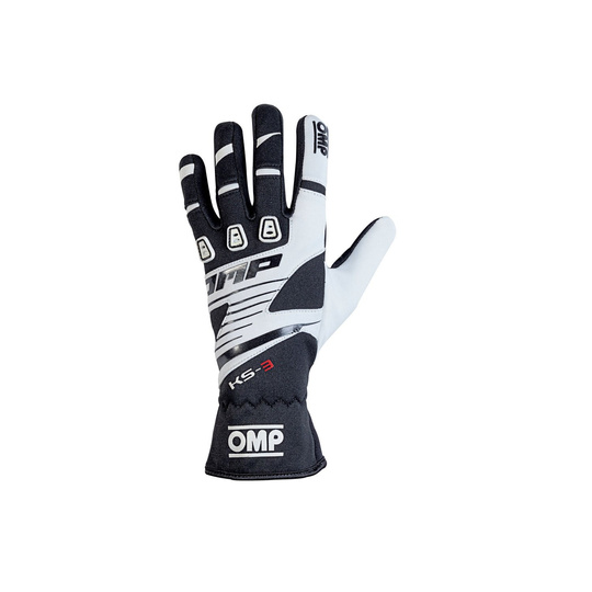 OMP KS-3 MY18 Racing Gloves Black/White