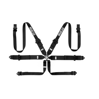 Sparco Competition H-3+2 6-Point Harness Black (FIA)