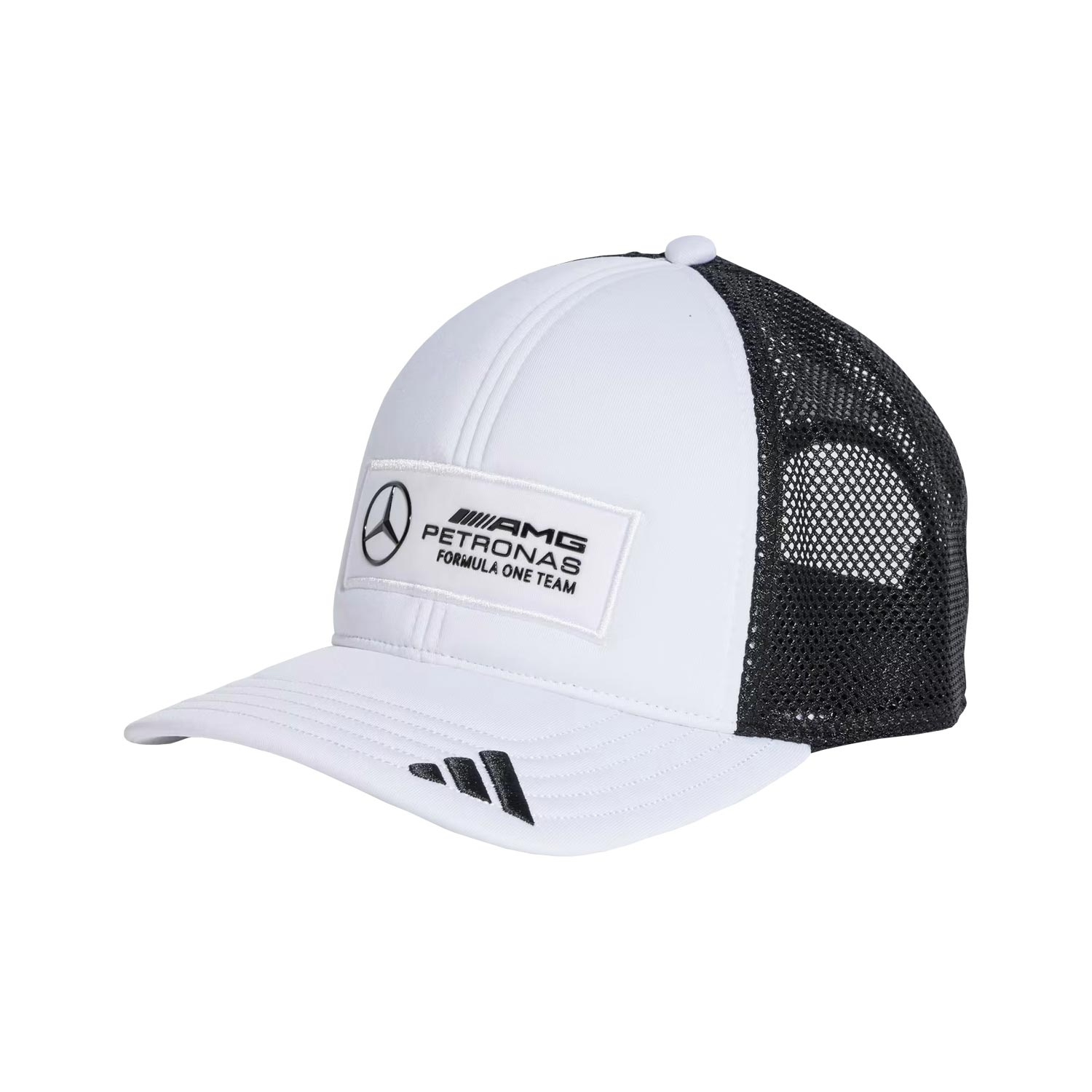 2025 Mercedes AMG F1 Mens Logo Trucker Cap white