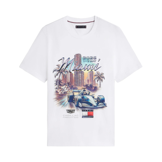 2026 Cadillac F1 Miami Graphic T-shirt White