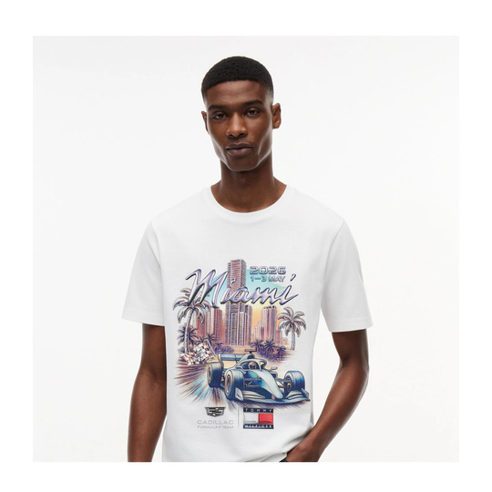 T-shirt Cadillac F1 Miami Graphic 2026 blanc