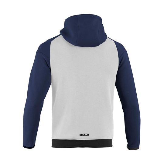 Sudadera con capucha y cremallera Sparco MY25 blanca/azul marino