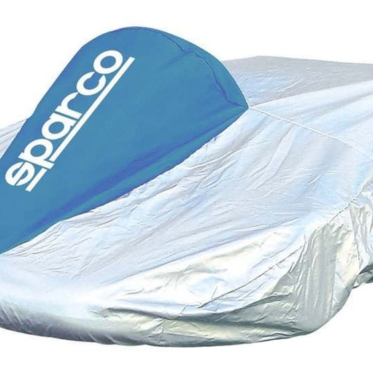 Housse Sparco pour kart argentée/bleue