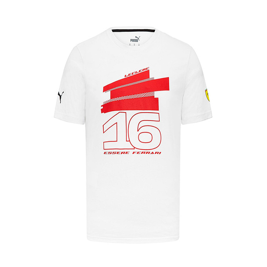 Ferrari F1 Mens Leclerc Driver T-shirt White