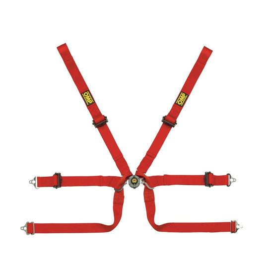 Harnais 6 points OMP Tecnica Formula rouge (FIA)