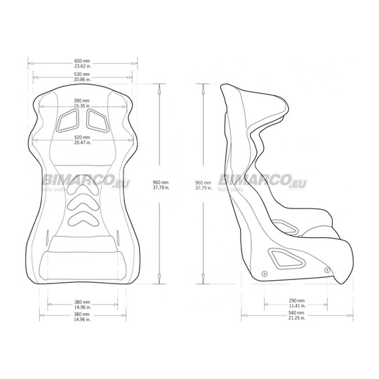 Bimarco PL PHANTOM Rally Car Seat Black (FIA)