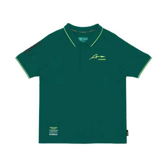 Aston Martin UK F1 Mens Alonso Kimoa Polo shirt green