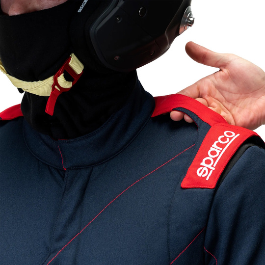 Combinaison Sparco Sprint Advanced Asymetrical bleu marine/rouge (FIA)