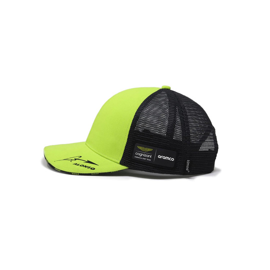 Aston Martin UK F1 Mens Alonso Kimoa Baseball Cap lime green