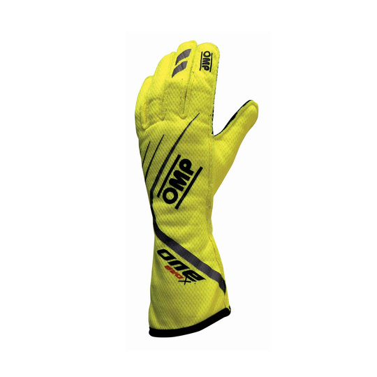 OMP One EVO X Racing Gloves Yellow (FIA)
