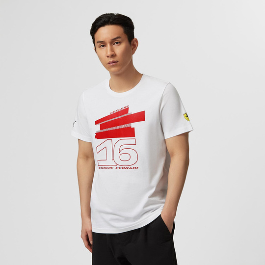 Ferrari F1 Mens Leclerc Driver T-shirt White
