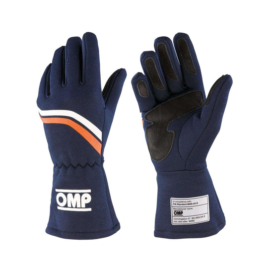 OMP Dijon MY25 Racing Gloves Navy Blue (FIA)