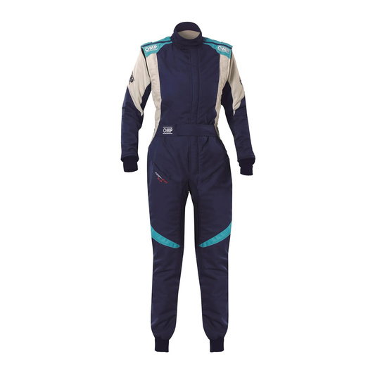 Combinaison OMP First Evo Elle MY25 bleu marine (FIA)