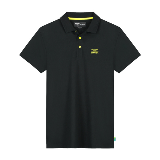 2026 Aston Martin Aramco F1 Mens Seasonal Polo shirt black