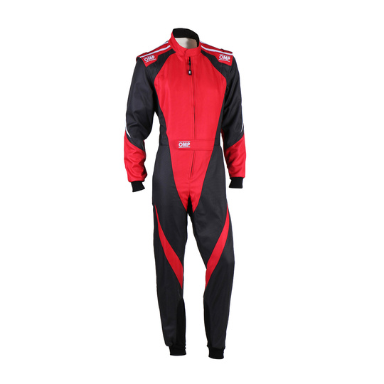 OMP KS-3X Kids Karting Suit Black/Red (FIA)