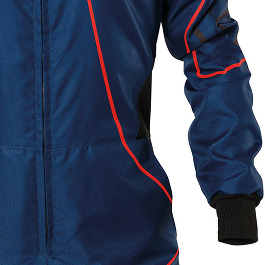 Combinaison karting enfant OMP KS-3X Art bleu marine/rouge (FIA)
