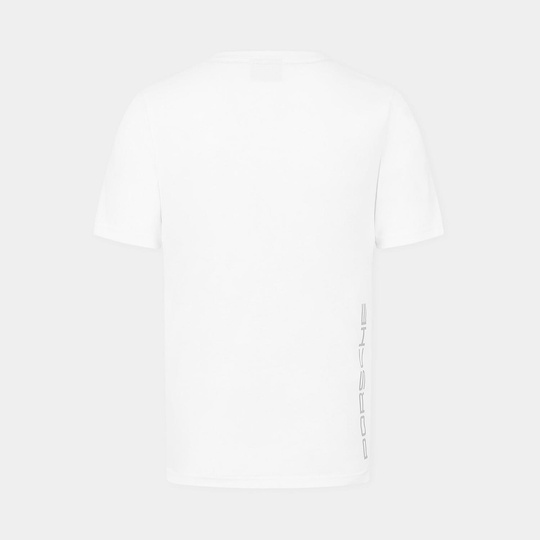 Camiseta Porsche Motorsport 2025 blanca con logo hombre