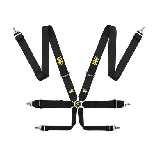 OMP Saloon 6-Point Harness Black (FIA)
