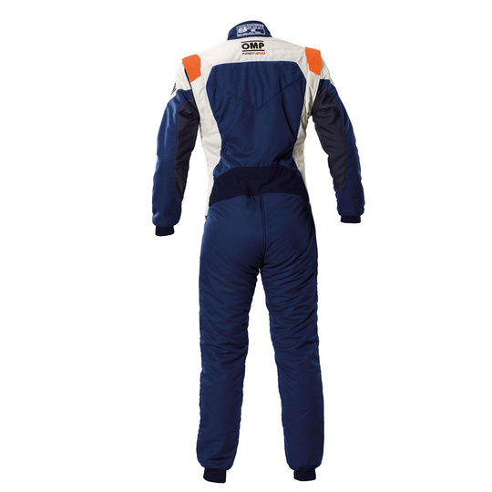 OMP Italy FIRST EVO MY25 Racing Suit navy-orange (FIA)