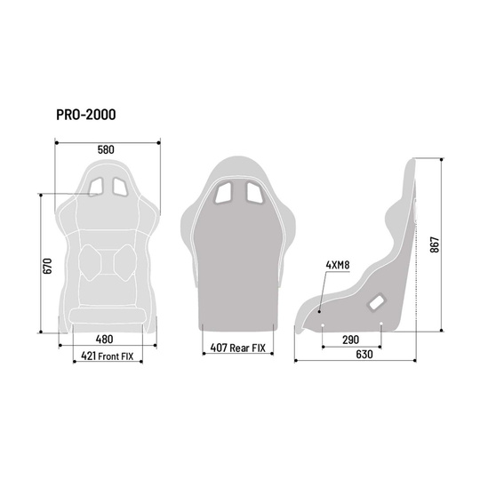 Sparco Italy PRO 2000 MARTINI Car Seat grey (FIA homologation)