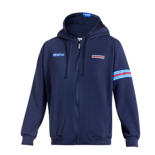 Sparco Italy Full Zip Martini Racing MY25 Mens Hooded Sweatshirt navy blue