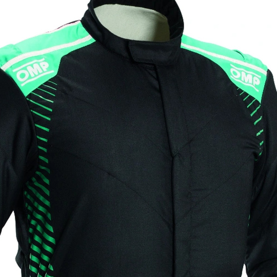 OMP ONE-S AIR Race Suit Black/Green (FIA)