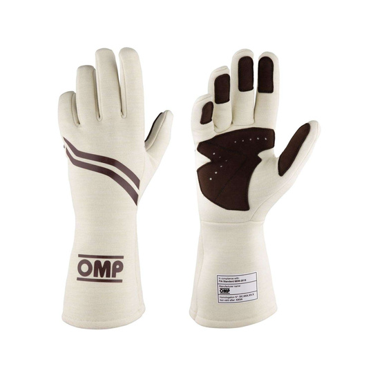 Gants OMP Dijon MY25 crème (FIA)
