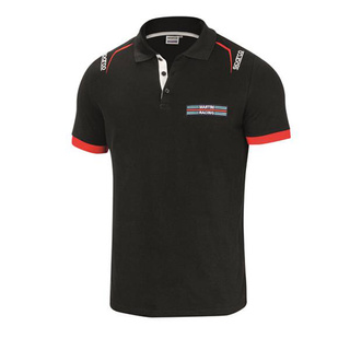 Men's Sparco Martini Logo black polo shirt 