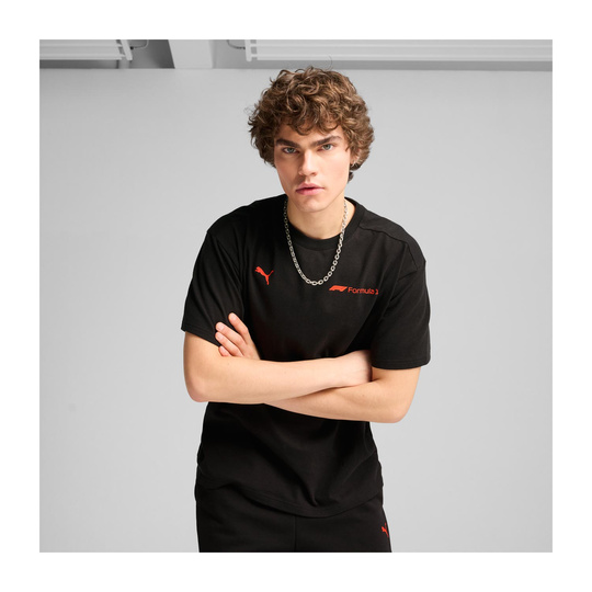 2025 Formula 1 Puma Men's Essential Relaxed Logo Black T-shirt