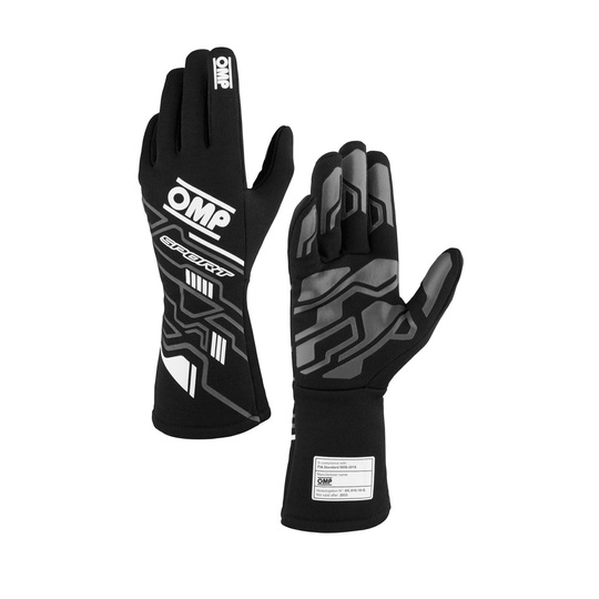 OMP Italy SPORT MY24 Racing Gloves Black (FIA)