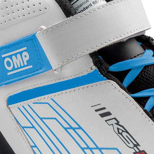 Botas OMP KS-2X blancas/azules (FIA)