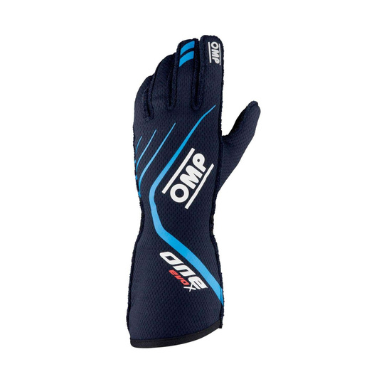 OMP One EVO X Racing Gloves Navy Blue (FIA)