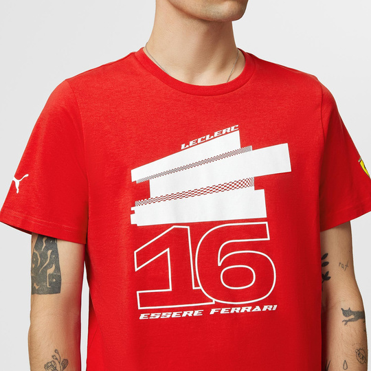  Ferrari F1 Mens Leclerc Driver T-shirt Red
