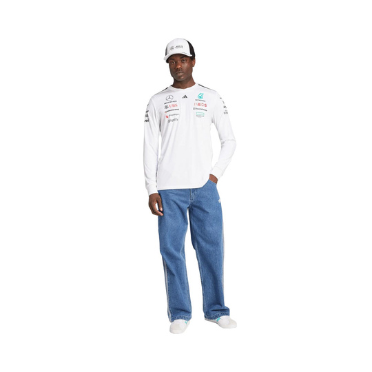 Camiseta de manga larga para hombre Team Mercedes AMG F1 2025 blanco