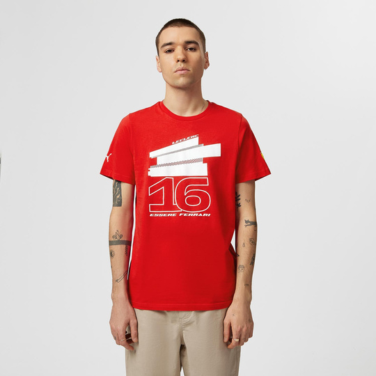 Ferrari F1 Mens Leclerc Driver T-shirt Red