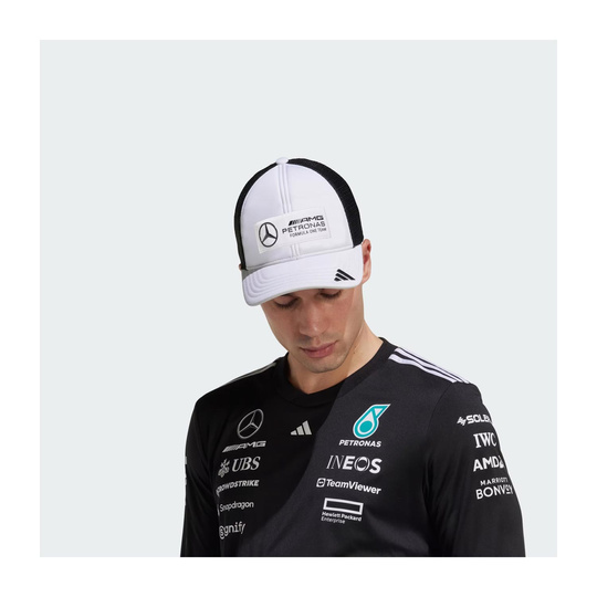 2025 Mercedes AMG Petronas F1 Mens Logo Trucker Cap white